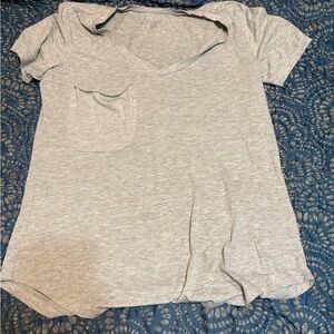 Gray Women's V-Neck Top